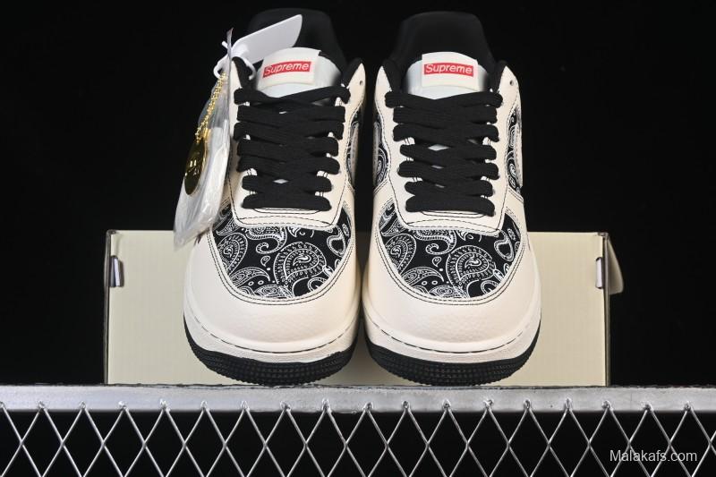 Nike Air Force 1'07 Low Cashew Flower Classic White Black Low-Top Casual Sneakers - ZD1988-005