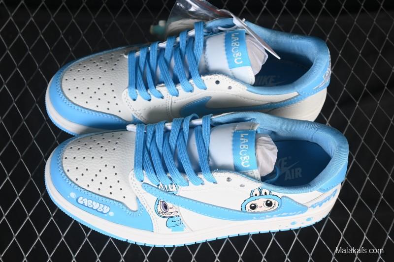 Nike Travis Scott x Fragment Design x Air Jordan 1 Low OG SP AJ1 Low Top Casual Sneakers - JW1188-165