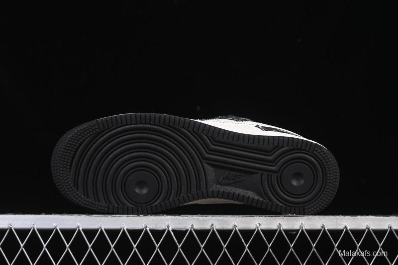 Nike Air Force 1 '07 Low LV Collaboration Denim Beige Black Stitching Casual Sneakers - MZ9588-815