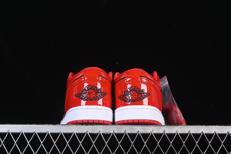 Nike Air Jordan 1 Low AJ1 Patent Leather Black Red Low-Top Casual Sneakers HV4089-006