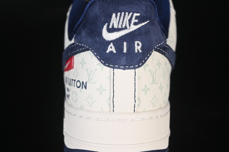 Nike Air Force 1 '07 Low LV Collaboration Print Light Blue Swoosh Casual Sneakers - MZ9588-817