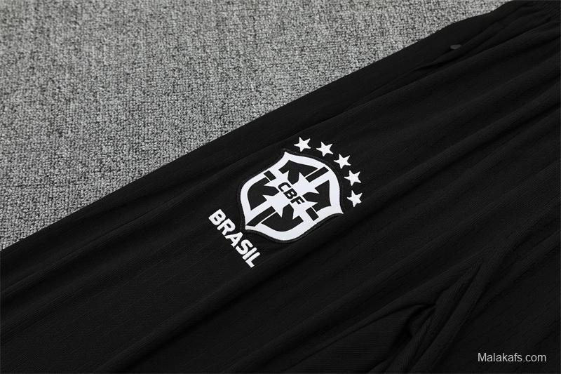 Player Version 25/26 Brazil Yellow Half Zipper Jacket+Long Pants