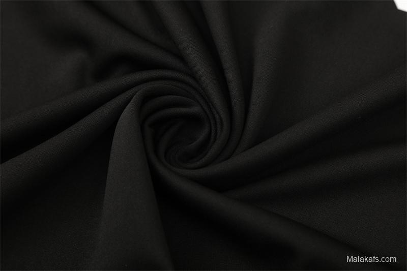 Retro 98/99 Manchester United Black Half Zipper Jacket+Long Pants