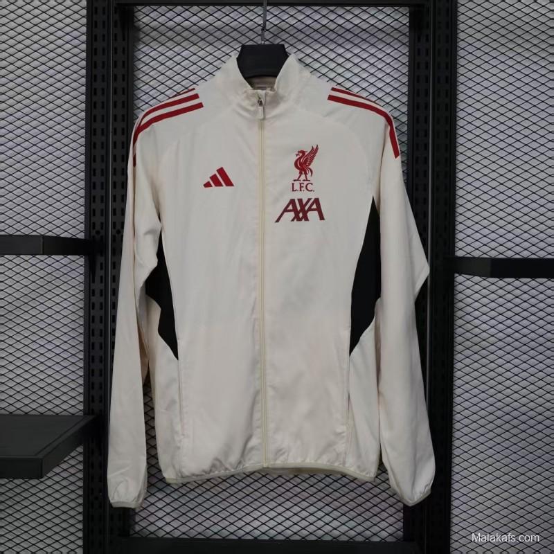 25/26 Liverpool White Windbreaker (with Inner Lining)