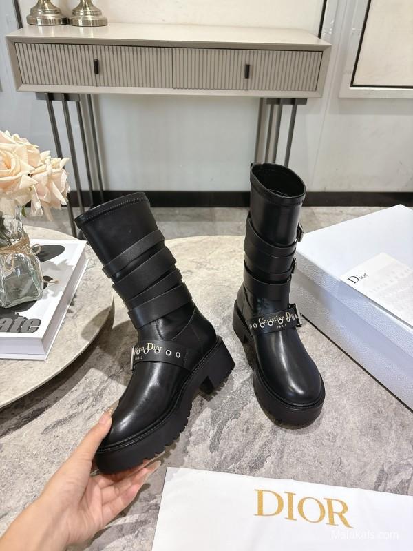 Dior 2025/SS Punk Style Strap Ankle Boots - KFY00470