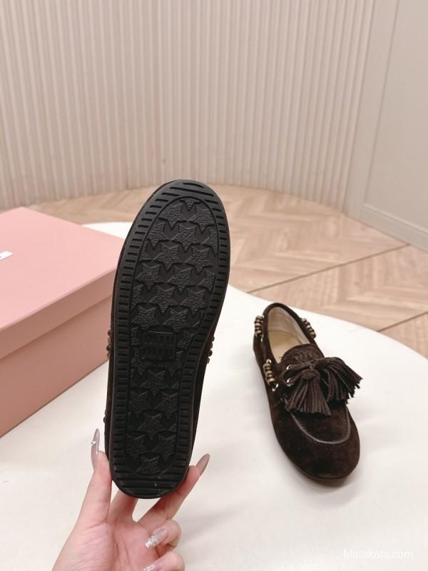 Miu Miu Fall/Winter 2025 Tassel Loafers Slip-On Shoes - LY00330