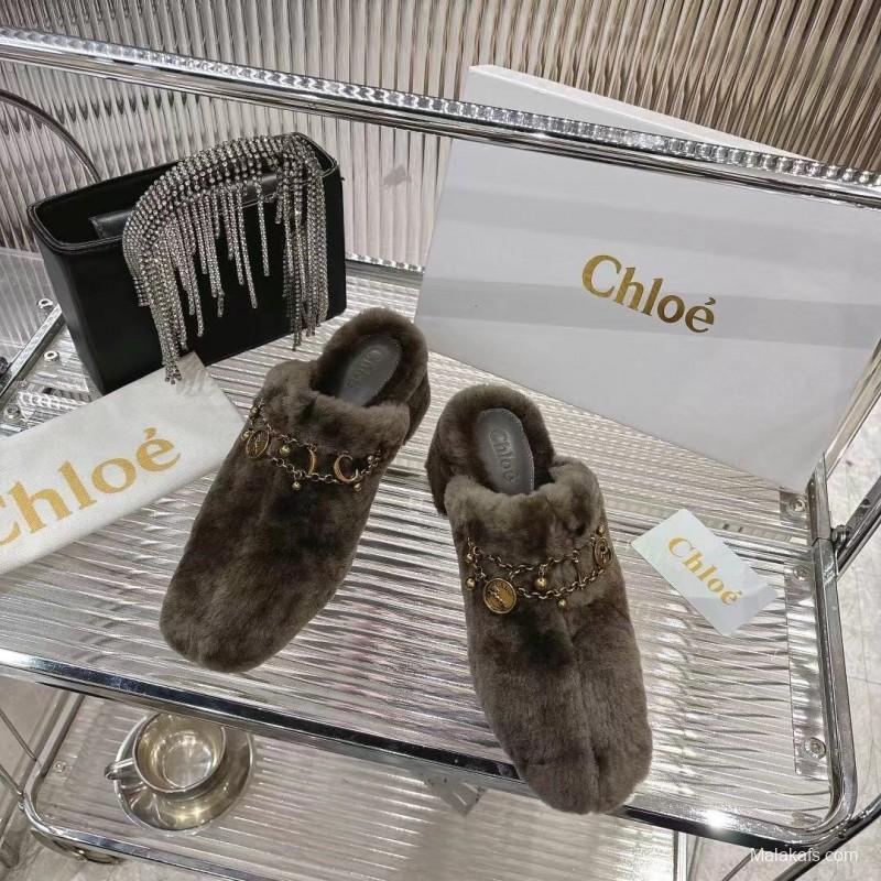Chloe 2025/SS Genuine Fur Slides - LY00320