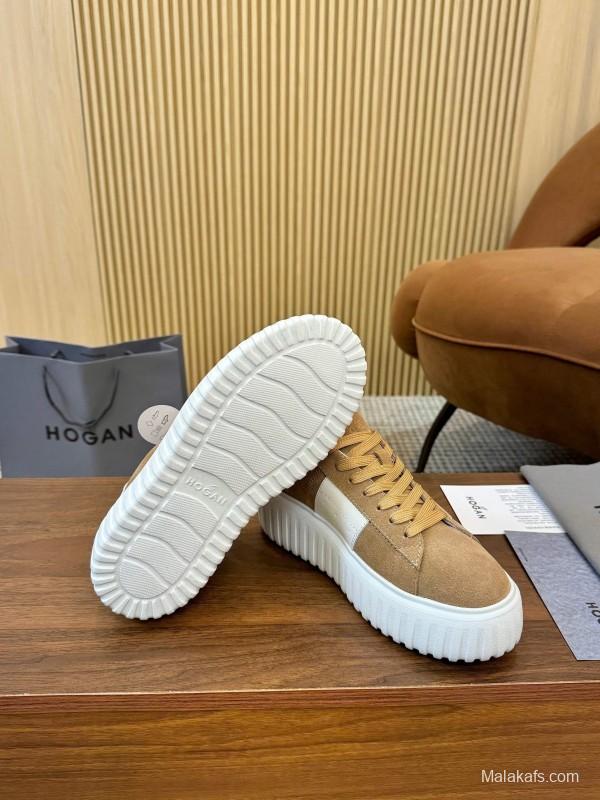 Hogan H-STRIPES Series Couple Thick Sole Biscuit Shoes Airship Shoes Casual Sneakers - AS00310