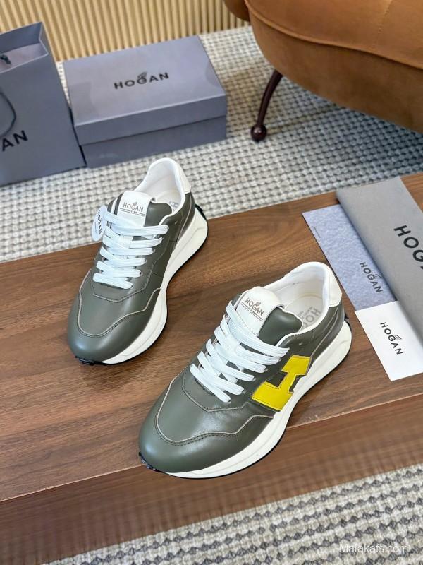 Hogan H-STRIPES Series Couple Thick Sole Dad Shoes Flying Boat Shoes Casual Sports Shoes - AS00350