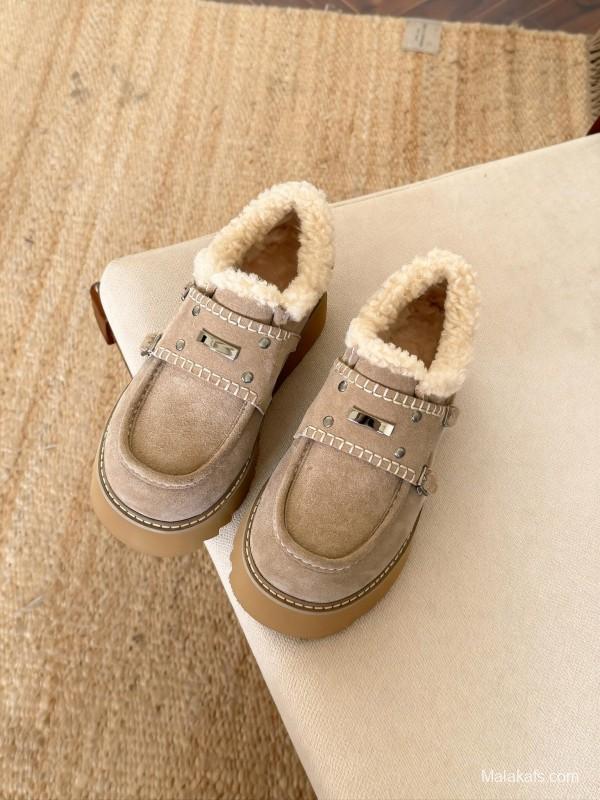SugarSu Retro Platform Snow Boots Chunky Sole Casual Shoes - KFY00270