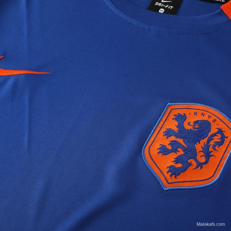 2025 Netherlands Blue Short Sleeve+Soccer Shorts