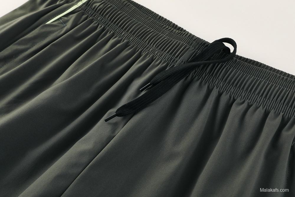 25/26 Real Madrid Dark Green Half Zipper Jacket+Long Pants S-3XL