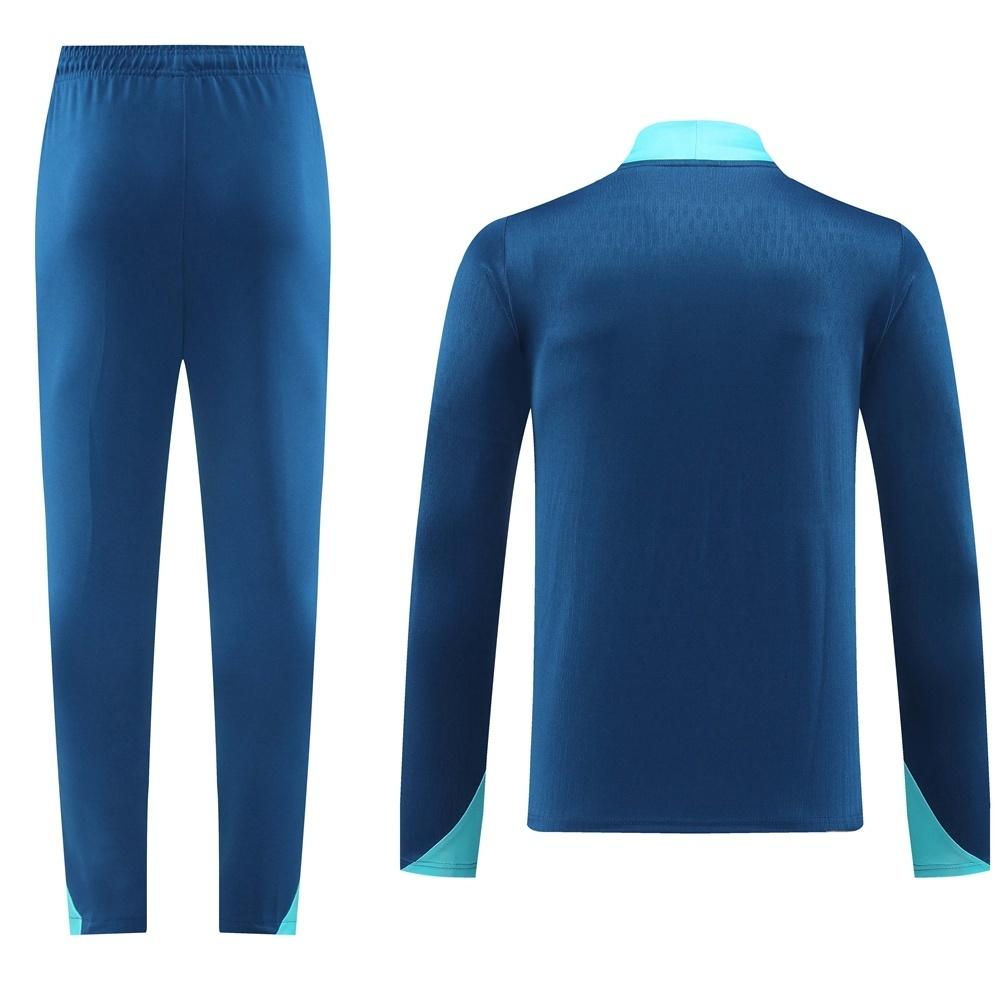 2025 Portugal Royal Blue Half Zipper Jacket+Long Pants