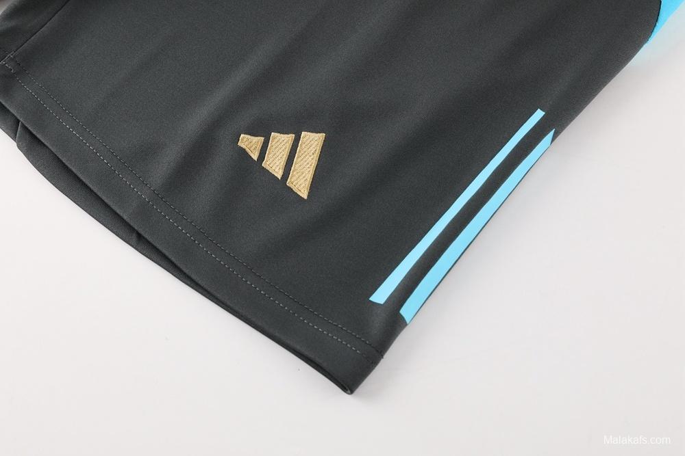 2025 Argentina Dark Gray Short Sleeve+Soccer Shorts