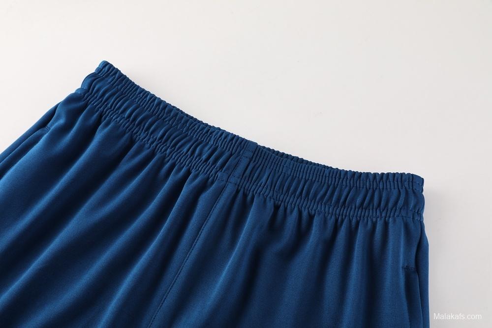 2025 Portugal Royal Blue Half Zipper Jacket+Long Pants