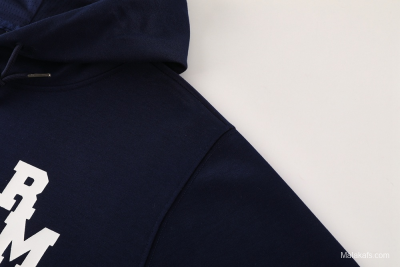 25/26 Real Madrid Royal Blue Half Zipper Jacket+Long Pants S-2XL