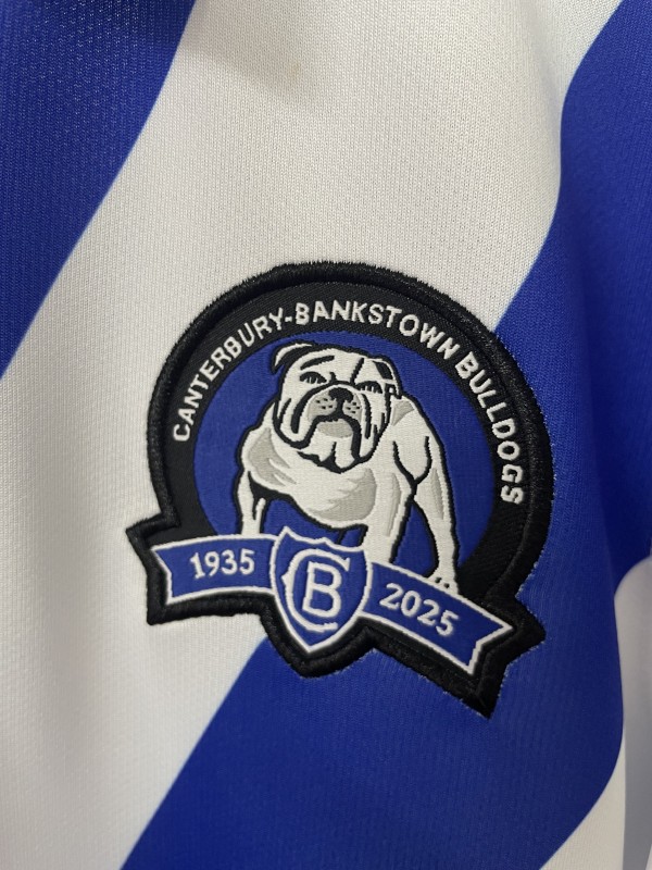 25/26 Canterbury-Bankstown Bulldogs White with Blue V-Pattern Jersey