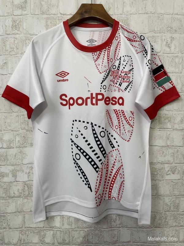 2026 Kenya White with Red and Black Tribal Dot Patterns Jersey