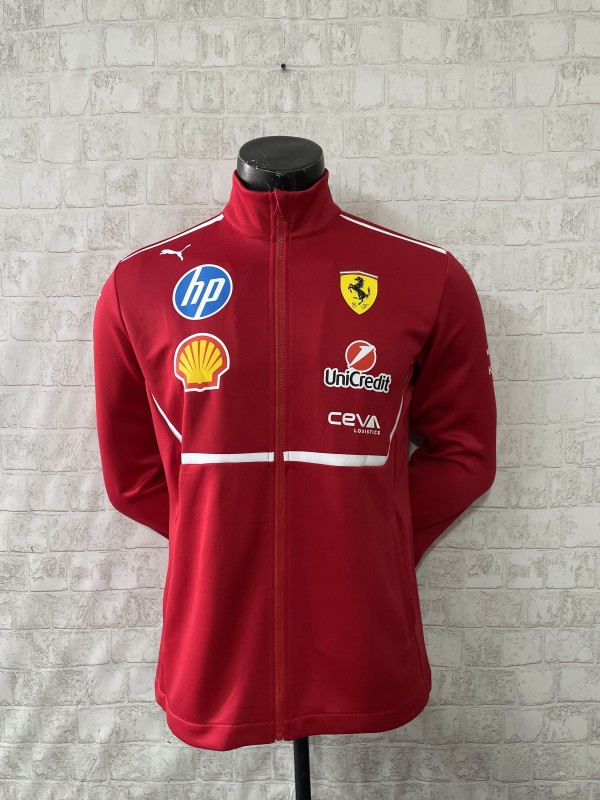 2025 F1 Scuderia Ferrari Red with White Stripe Team Jacket