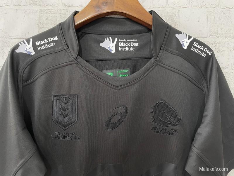 25/26 Brisbane Broncos All Black with Tonal Design Jersey
