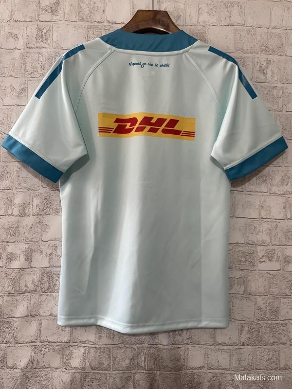 24/25 Munster Light Blue with Teal Hoops and Irish Text Third Jersey