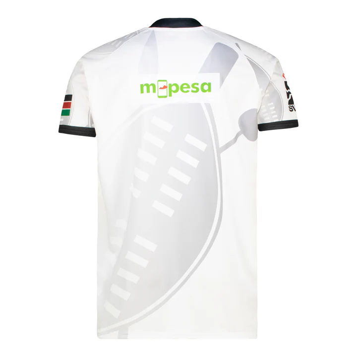2026 Kenya  White with Black Trim and Geometric Line Pattern Jersey