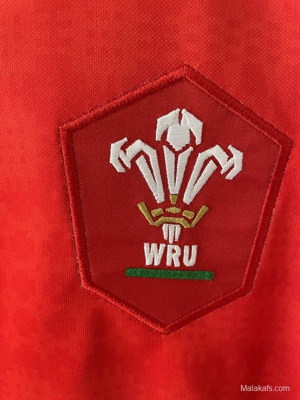 2026 Wales home Red with Vertical Stripe Pattern Jersey