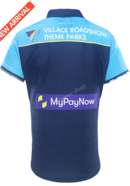25/26 Gold Coast Titans Navy Blue with Sky Blue and Gold Chevrons Jersey