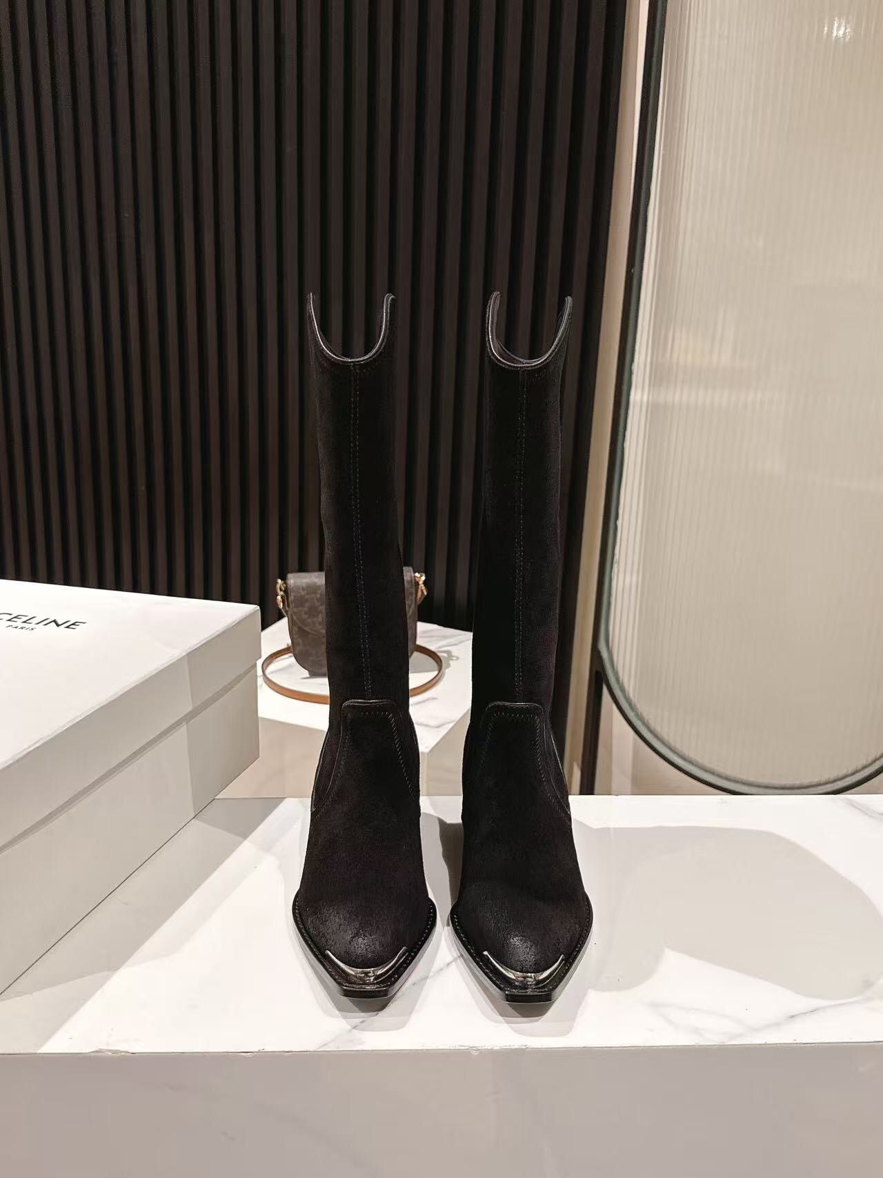 CELINE 2025 SS Fashion Boots with Arch of Triumph Logo - LY00500