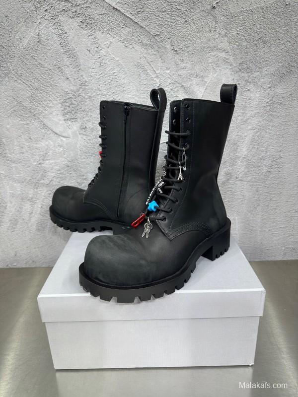 Adidas 2025 SS Men's Lace-Up Boots with Slightly Asymmetrical Round Toe - KFY00560
