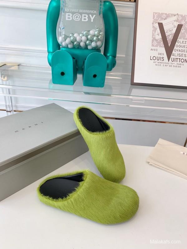 Marni 2025/SS Mule Shoes with Pony Hair - LY00