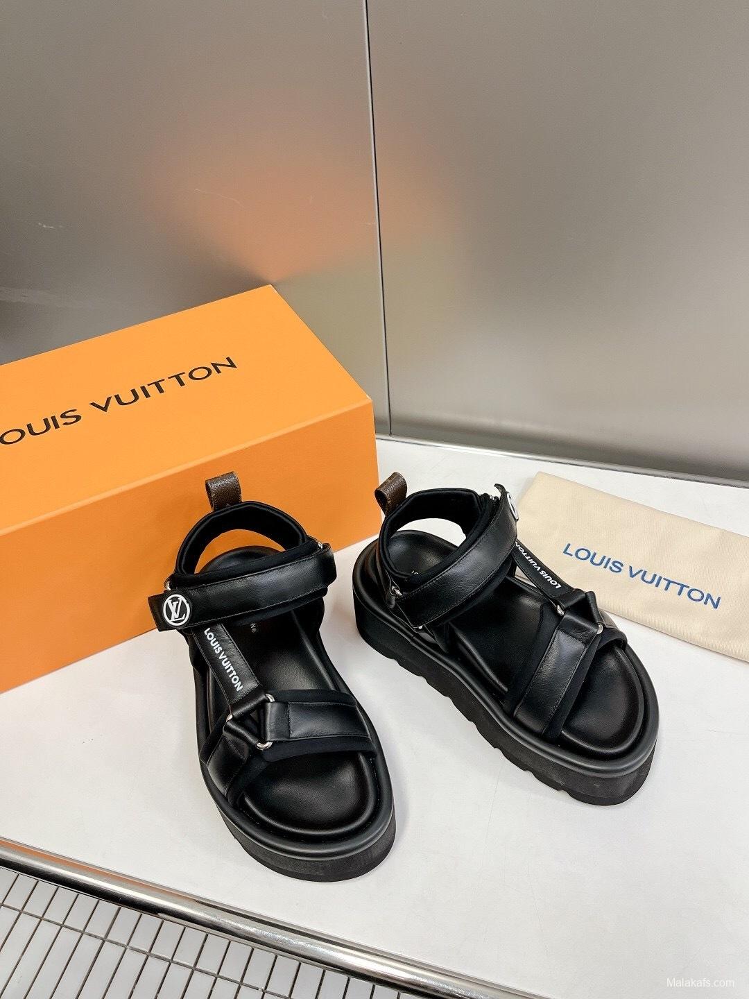 Lv 2025/SS Latest High-End Fashion Versatile Platform Sandals - LY00