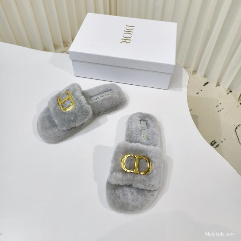 Dior Metal Buckle Wool Slippers Series - LY00280