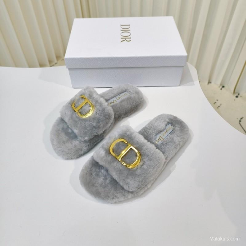 Dior Metal Buckle Wool Slippers Series - LY00280