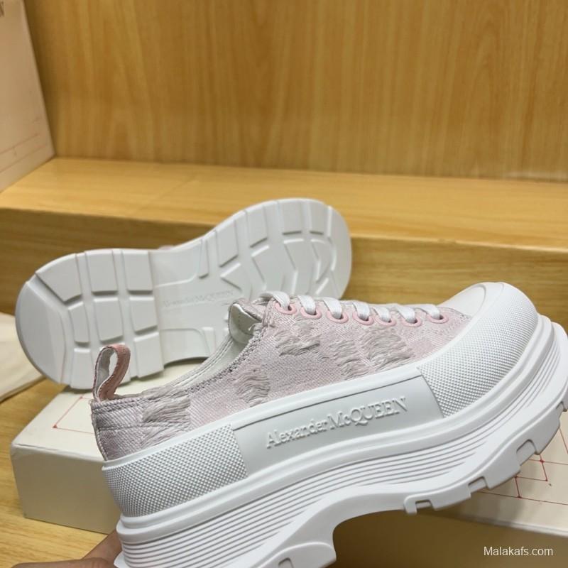 Alexander McQueen Spring Summer 2025 Blue Woven Platform Sneakers - AS00300