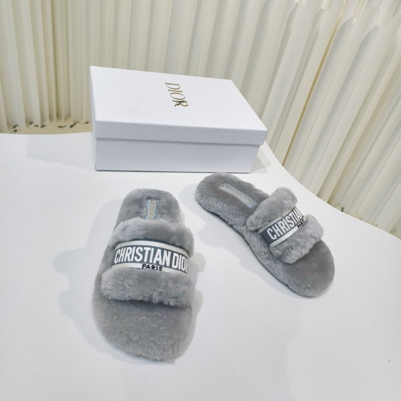 Dior Metal Buckle Wool Slippers Collection - LY00280