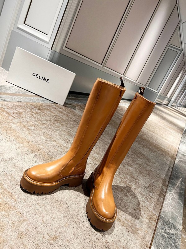 Celine 2025/ss Fall Winter Triomphe Side Zip Knee High Boots - L Y00420