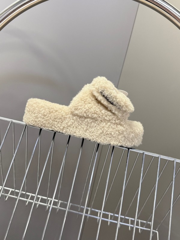 Balenciaga 2025 SS Couple Edition Coca-Cola Fur Slides - KFY00230