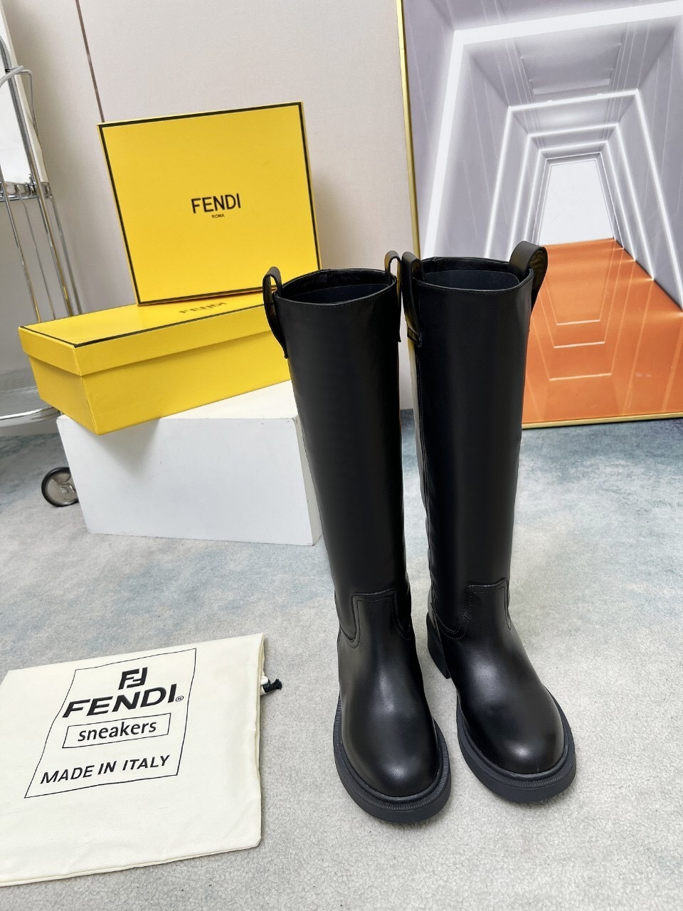 Fendi 2025/SS Fall/Winter Monogram Platform High-Top Boots - LY00480