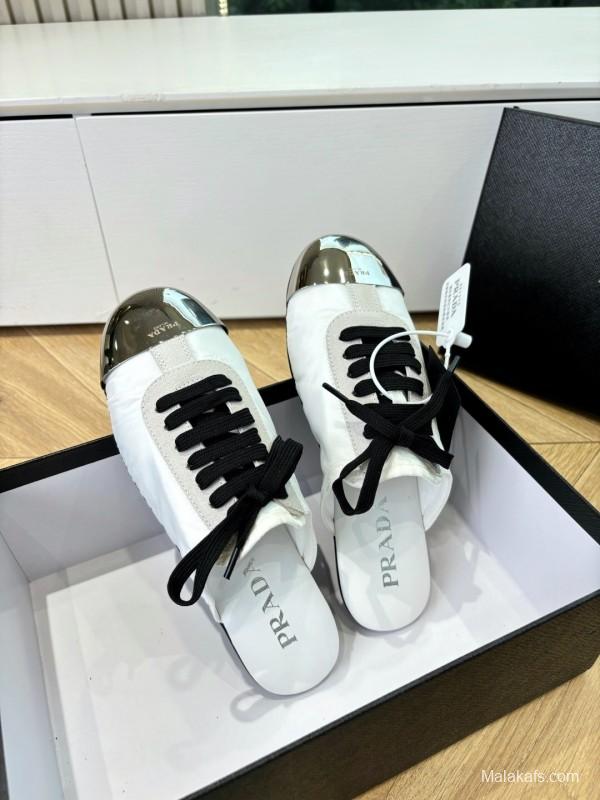 Prada Metal Toe Thin Sole Trainer Casual Shoes - LY00270