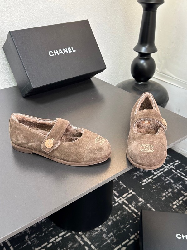 Chanel 2025/SS Autumn Winter New French Mary Jane Shoes Fur Shoes - KFY00300