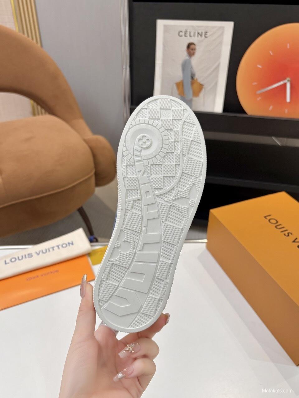 Louis Vuitton Lagoon Series Monogram Denim Sneakers with Leather Accents - AS00300