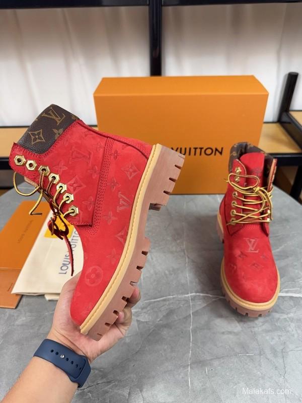 Timberland x LV Monogram Ankle Boots Waterproof Suede Leather - LY00380
