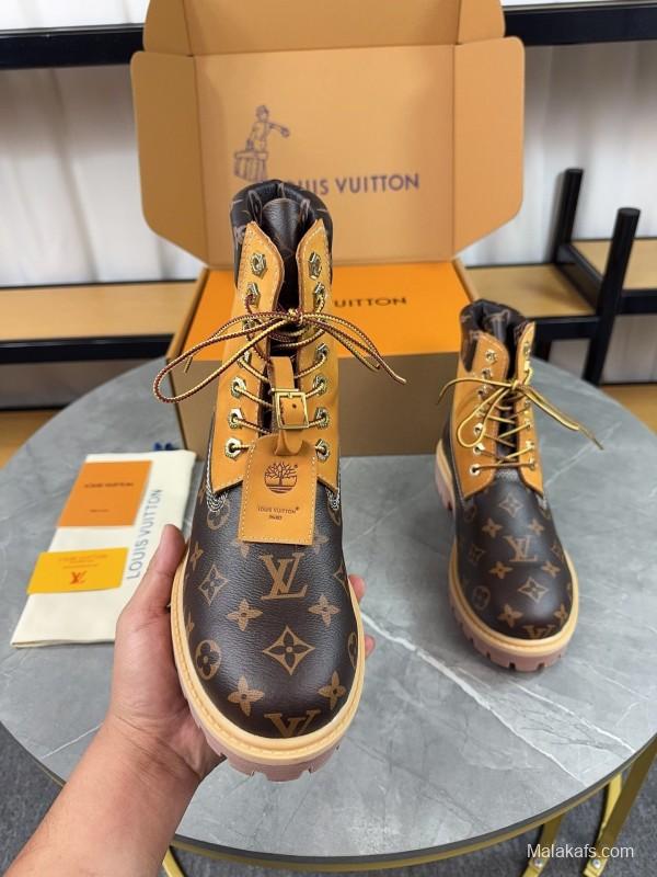 Timberland x LV Monogram Ankle Boots Waterproof Suede Leather - LY00380