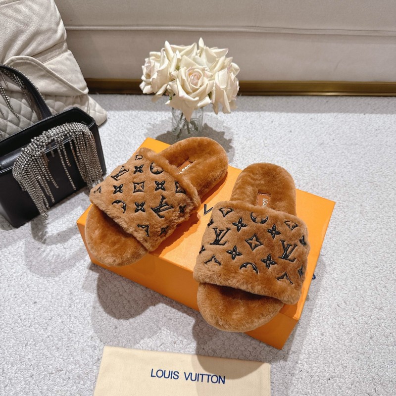 Lv 2025/ss Wool Slippers Comfortable Lazy Home Shoes - LY00240