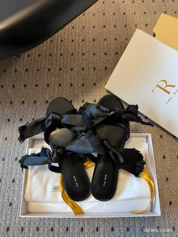 The Row 25ss Hand-Woven Bow Slippers - KFY00280