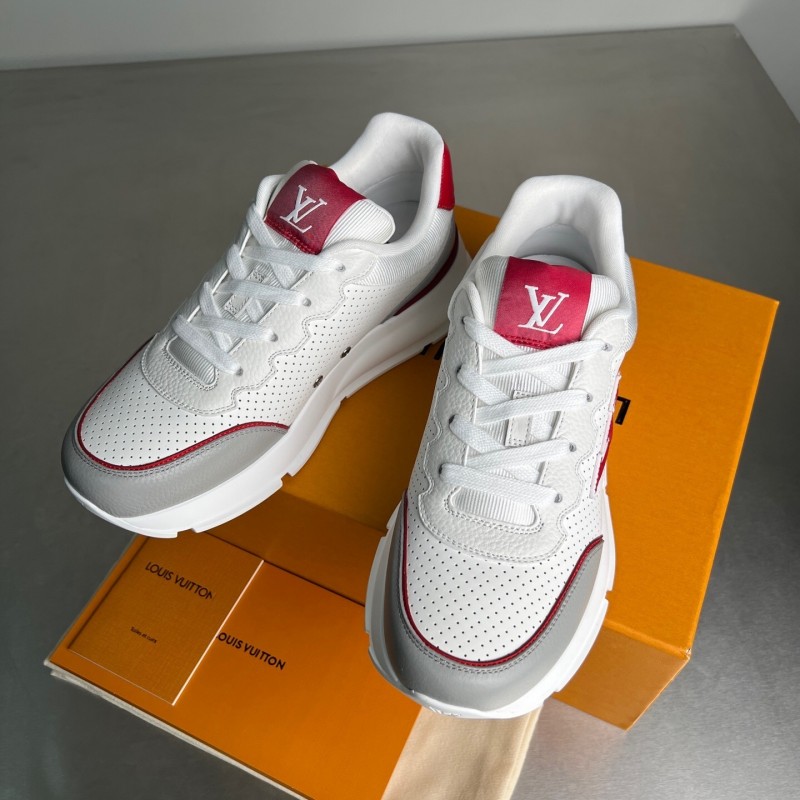 Lv Classic Leather Round Toe Lace-Up Low Top Casual Shoes for Men - YC