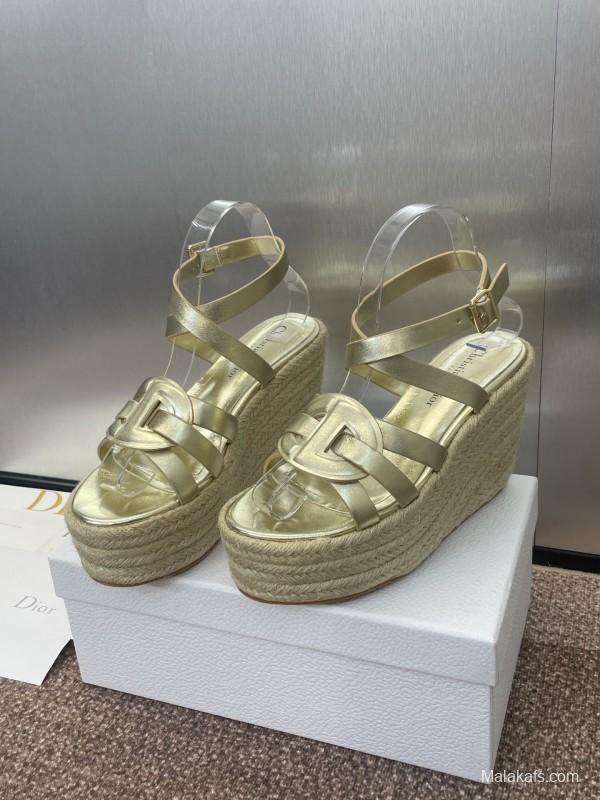 Dior D-Club Jelly Color Hollow Layered Cross Strap Platform High Heel Women Shoes - KFY00290