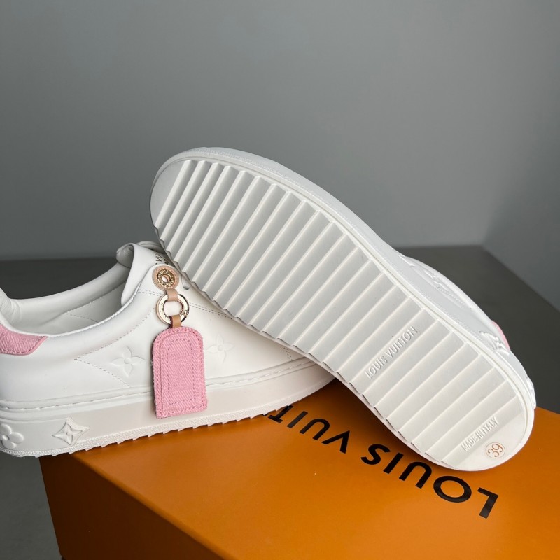 Louis Vuitton Takashi Murakami Time Out Cherry Blossom Leather Flat Low-Top Sneakers - YC