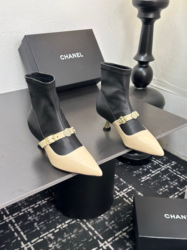 Chanel 2025/SS 24B Autumn Winter New High Heel Bow Sock Boots - LY00380